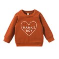 thumbnail image 1 of KAUOD Toddler Baby MAMA'S BOY Letter Print Sweatshirt Boys Girls Long Sleeve Oversized Crewneck Pullover Tops Shirts, 1 of 4