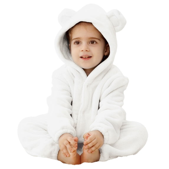KAUOD Toddler Baby Onesie Halloween Animal Outfits Bear Ears Hoodie Jumpsuit Cute Oversized Clothes Fall Winter Outfits Infant