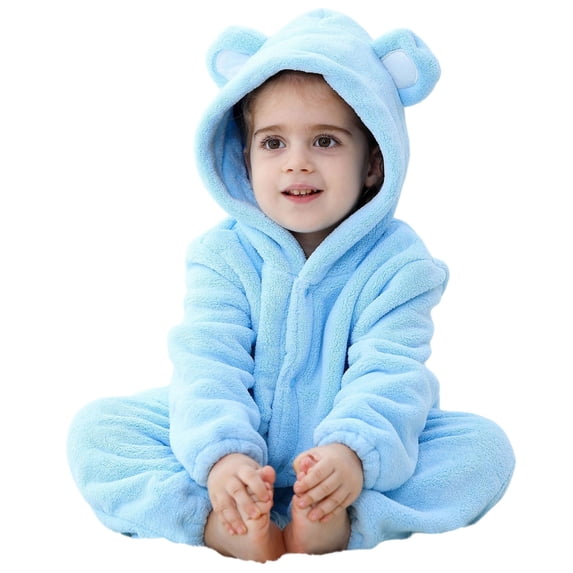KAUOD Toddler Baby Onesie Halloween Animal Outfits Bear Ears Hoodie Jumpsuit Cute Oversized Clothes Fall Winter Outfits Infant