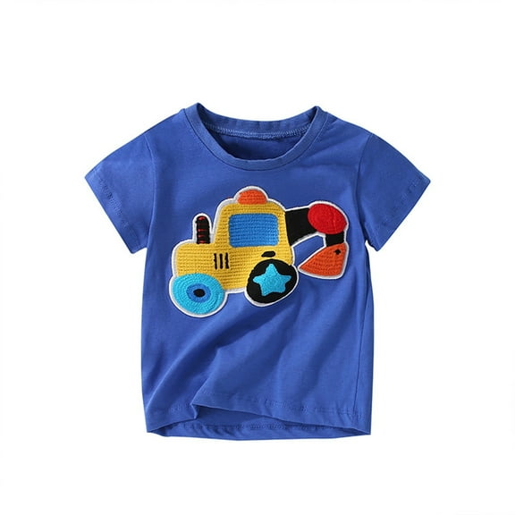 KAUOD Toddler Boys Cars Print Short Sleeve T Shirts Kids Baby Soft Cotton Crewneck Graphic Tops Tee Cute Comfy Clothes