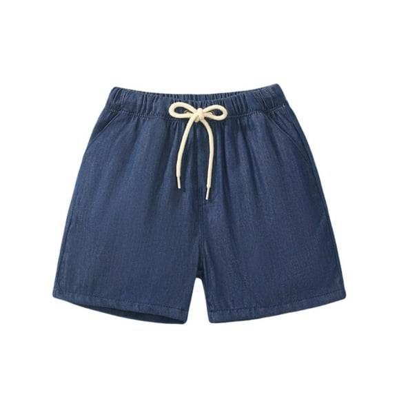 KAUOD Toddler Boys Drwstring Shorts Elastic High Waist Cotton Short Pants Youth Kids Solid B𝐨xer Briefs Denim Athletic Pants