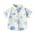 thumbnail image 1 of KAUOD Toddler Boys Hawaiian Shirt Short Sleeve Button Up Collared Dress Tops Baby Little Boy Aloha Summer Pineapple Tropica𝐥 Shirts, 1 of 8