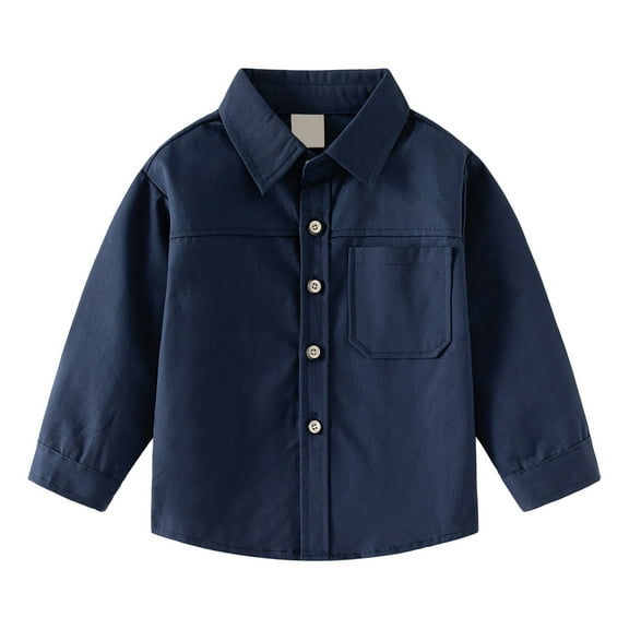 KAUOD Toddler Button-Down Long Sleeve Coats Open Front Collar Plain Coats Kids Boys Girls Fall Casual Jacket Tops Clothes