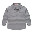 thumbnail image 1 of KAUOD Toddler Button Down Shirts Boys Long Sleeve Dress Shirts Kids Classic Collared Button-Down Shirt School Uniform Shirts, 1 of 9