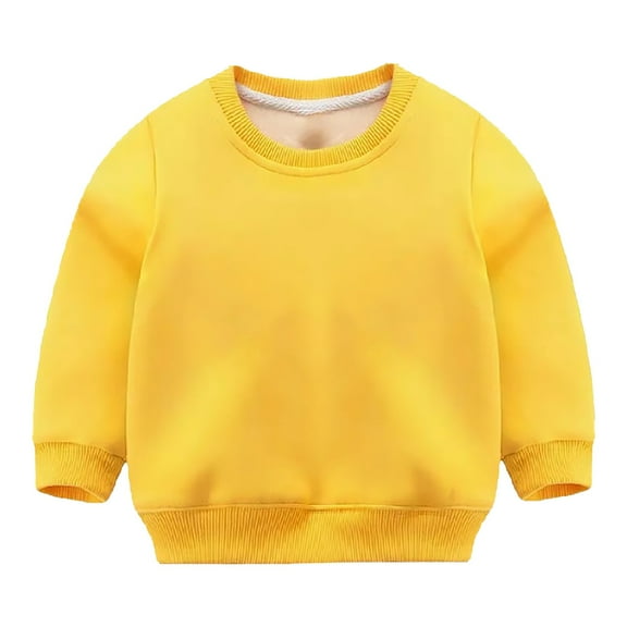 KAUOD Toddler Cotton Crew Neck Sweatshirts Long Sleeve Cute Plain Casual Pullover Tops Baby Boys Lightweight Sweatshirts