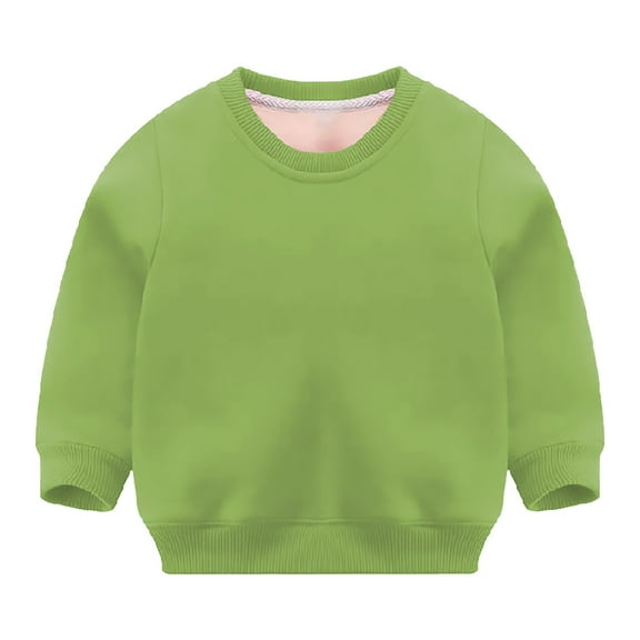 KAUOD Toddler Cotton Crew Neck Sweatshirts Long Sleeve Cute Plain Casual Pullover Tops Baby Boys Lightweight Sweatshirts