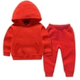 thumbnail image 1 of KAUOD Toddler Cotton Jogging Set 2 Piece Pullover Hoodies Sweatpants Outfits Baby Boys Plain Soft Sweatshirts Clothes, 1 of 9