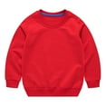 thumbnail image 1 of KAUOD Toddler Crew Neck Sweatshirts Plain Cotton Pullover Sweater Baby Boys Girls Long Sleeve Soft Lined Tops Clothes, 1 of 5