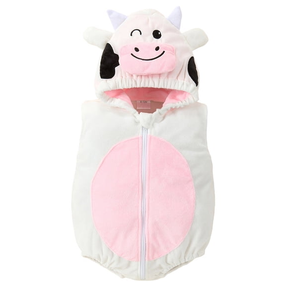 KAUOD Toddler Dinosaur Hoodie Rompers Plush Fleece Halloween Outfits 3 6 12 18 24 Months Baby Sleeveless Zip up Jumpsuits