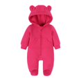 thumbnail image 1 of KAUOD Toddler Fleece Jumpsuits Zip up Thick Warm Hooded Rompers with Pockets Baby Boys Plain Footie Jumpsuits Clothes, 1 of 6