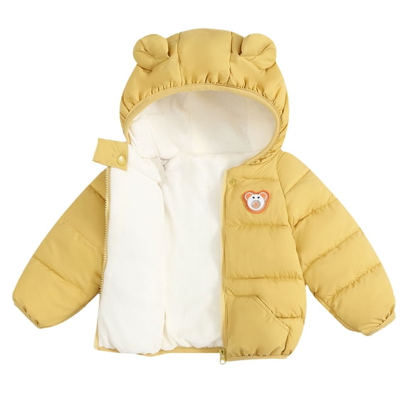 KAUOD Toddler Fleece-Lined Puffer Jackets Cute Hooded Quilted Winter Coats Kids Baby Thick Warm Windproof down Outwear