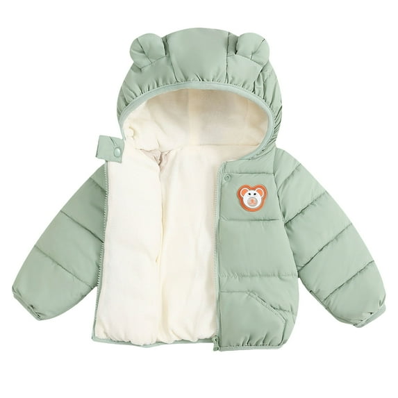KAUOD Toddler Fleece-Lined Puffer Jackets Cute Hooded Quilted Winter Coats Kids Baby Thick Warm Windproof down Outwear