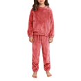 thumbnail image 1 of KAUOD Toddler Fleece Sweatshirts Joggers Set 2 Piece Fuzzy Soft Crew Neck Pullover Tops Sweatpants Sweatsuits for Kids, 1 of 5