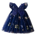 thumbnail image 1 of KAUOD Toddler Girls Flower Dresses Embroidery Tutu Tulle Dress Summer Cute Ruffle Sleeve Sundress Loose Party Dress, 1 of 3