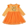 thumbnail image 1 of KAUOD Toddler Girls Halloween Pumpkin Dress Mesh Tulle Striped Tutu Dress Baby Long Sleeve Pullover Dresses Clothes, 1 of 7