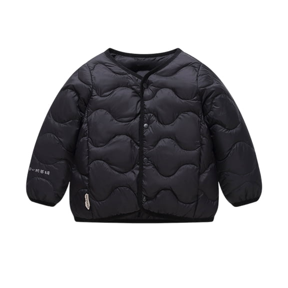 KAUOD Toddler Girls Lightweight Puffer Jackets Snap Buttons Thick Warm Winter Coats Kids Baby Soft Padded Down Coats