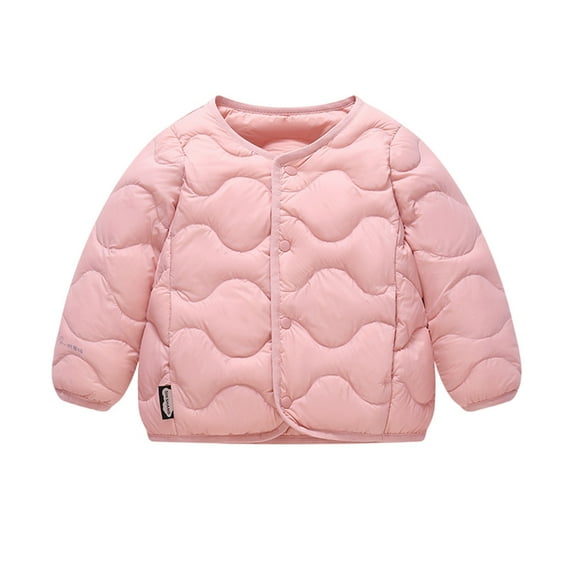 KAUOD Toddler Girls Lightweight Puffer Jackets Snap Buttons Thick Warm Winter Coats Kids Baby Soft Padded Down Coats