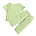 thumbnail image 1 of KAUOD Toddler Girls Polka Dot Summer Outfits Soft Short Sleeve Shirt Pants Set Lightweight Trendy Casual Comfy Clothes, 1 of 4