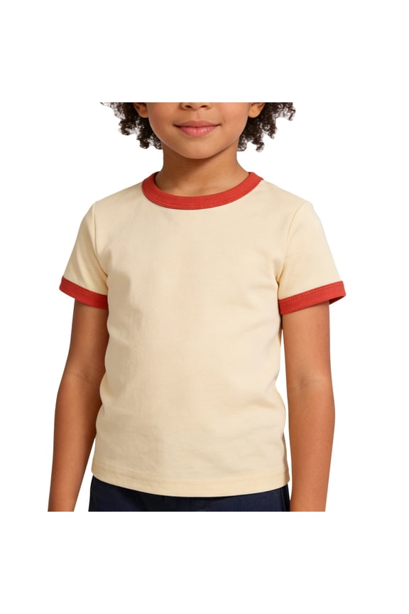 Toddler Girls Short Sleeve Shirts Crew Neck Color Block Basic Pullover Tee Tops Loose Fit Comfy Casual T Shirt