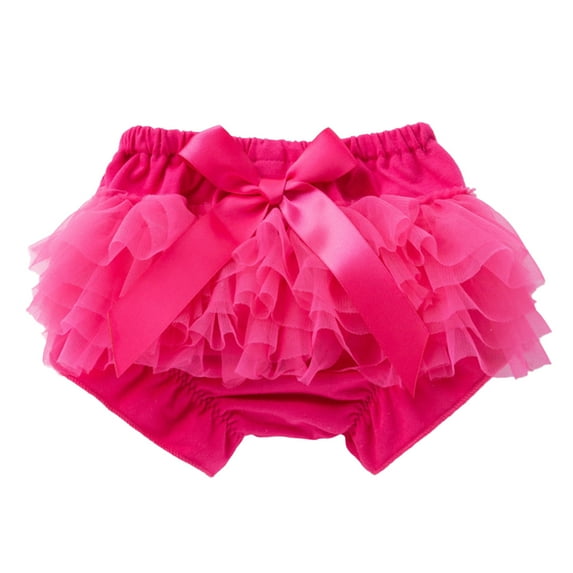 KAUOD Toddler Girls Shorts Tutu Dress Bow Tiered Elastic Skirts Baby Kids Short Formal Dance Short Pants Fancy Clothes