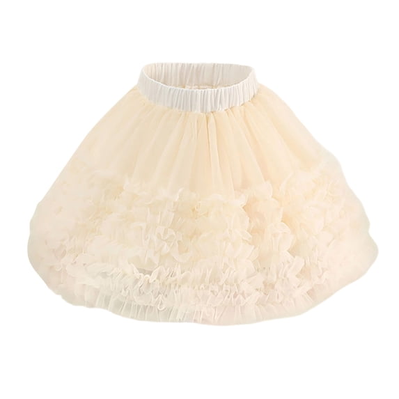 KAUOD Toddler Girls Tiered Tutu Skirts Mesh Tulle Pleated Ballet Dance Princess Skirts Kids Plain Birthday Party Short Dress