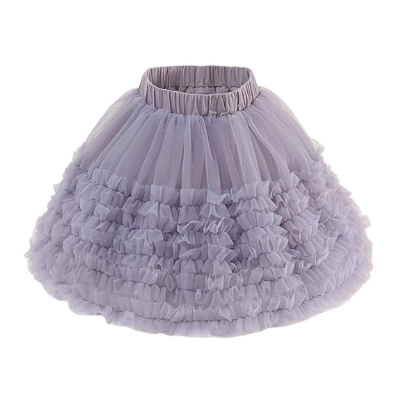 KAUOD Toddler Girls Tiered Tutu Skirts Mesh Tulle Pleated Ballet Dance Princess Skirts Kids Plain Birthday Party Short Dress