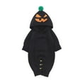 thumbnail image 1 of KAUOD Toddler Halloween Pumpkin Jumpsuits Knit Hooded Front Pockets 3 6 12 18 24 Months Baby Boys Outfits Ribbed Soft Jumpsuits, 1 of 5