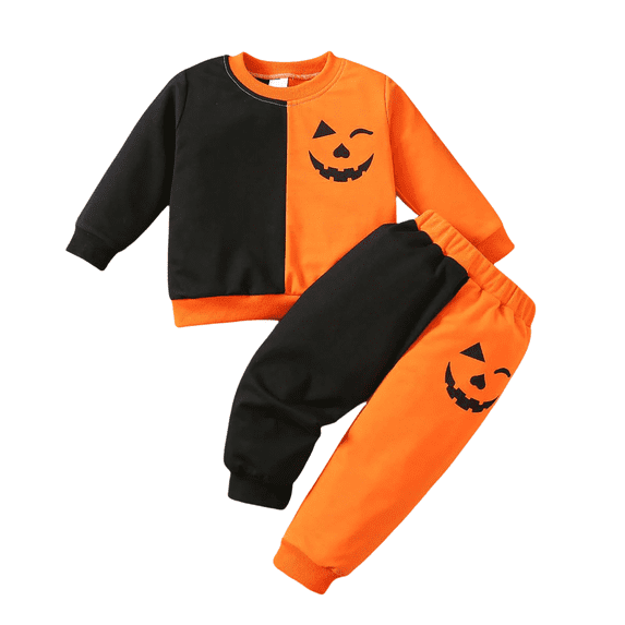 KAUOD Toddler Halloween Tops Pants Sets 2pc Fall Pullover Sweatshirts Joggers Sweatpants Outfits Baby Boys Cute Graphic Tops