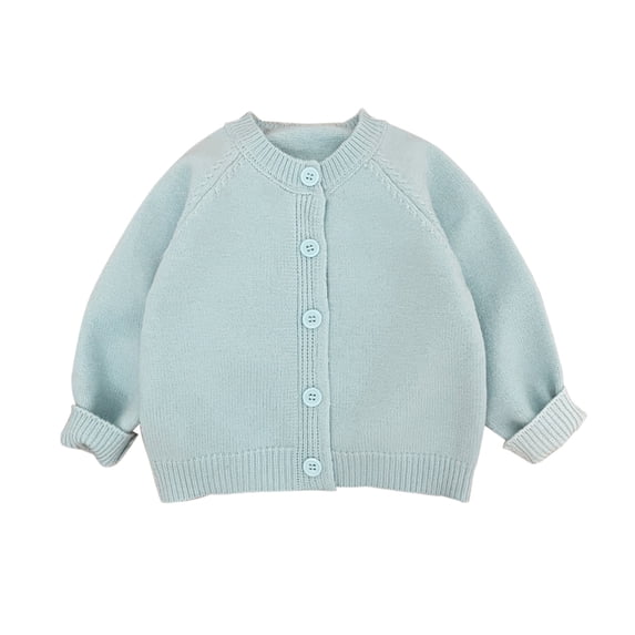 KAUOD Toddler Knit Cardigan Long Sleeve Button Front Sweaters Clothes Plain Soft Cotton Fall Casual Coats Sweater for Kids