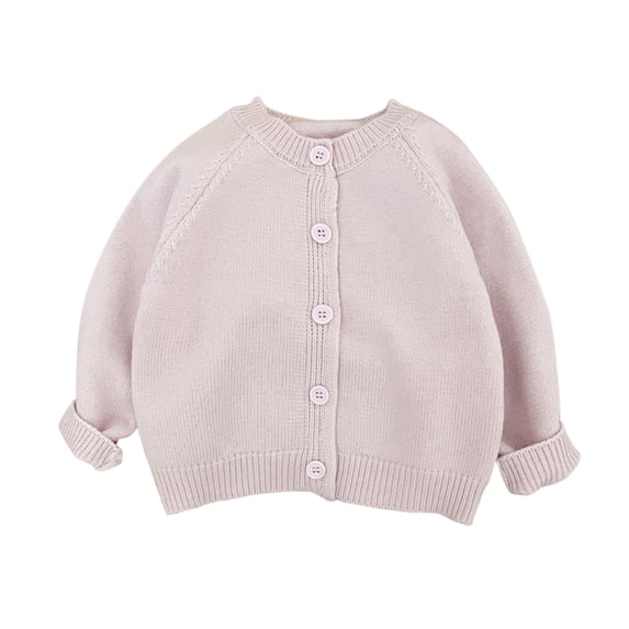 KAUOD Toddler Knit Cardigan Long Sleeve Button Front Sweaters Clothes Plain Soft Cotton Fall Casual Coats Sweater for Kids