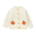 thumbnail image 1 of KAUOD Toddler Knit Cardigan Sweater Halloween Pumpkin Graphic Cute Button Front Sweater Clothes Baby Girls Long Sleeve Coats, 1 of 9