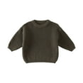thumbnail image 1 of KAUOD Toddler Knit Pullover Sweater Ribbed Crochet Stretchy Crew Neck Sweatshirt Clothes Baby Boys Plain Warm Sweater, 1 of 6