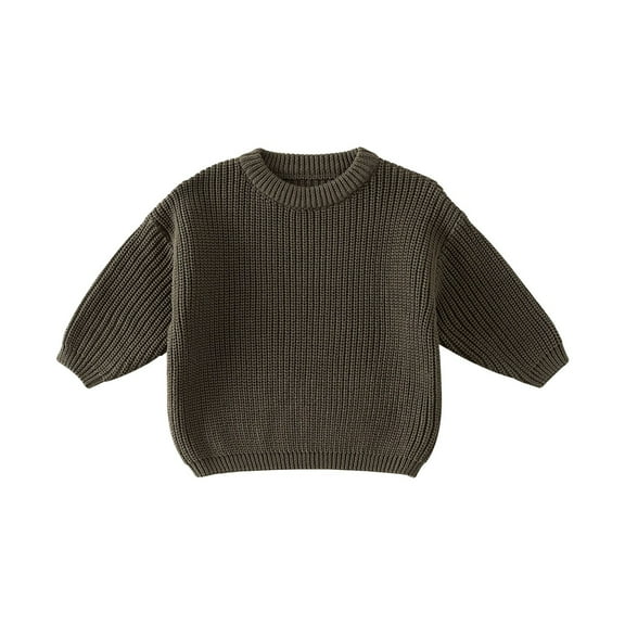 KAUOD Toddler Knit Pullover Sweater Ribbed Crochet Stretchy Crew Neck Sweatshirt Clothes Baby Boys Plain Warm Sweater