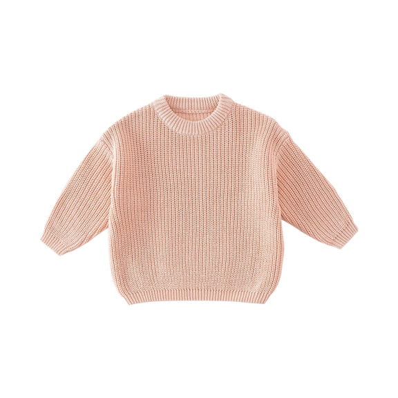 KAUOD Toddler Knit Pullover Sweater Ribbed Crochet Stretchy Crew Neck Sweatshirt Clothes Baby Boys Plain Warm Sweater