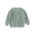 thumbnail image 1 of KAUOD Toddler Knit Sweater Plain Long Sleeve Pullover Sweater Clothes Baby Boys Girls Crew Neck Soft Ribbed Crochet Tops, 1 of 4