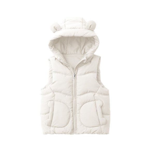 KAUOD Toddler Lightweight Puffer Vest Winter Waterproof Quilted Sleeveless Jackets Kids Boys Zip up Hooded Waistcoat Outwear