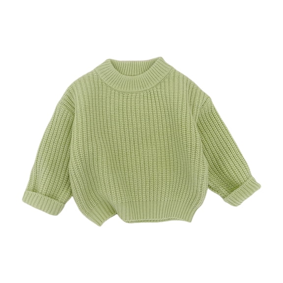 KAUOD Toddler Ribbed Knit Sweater Soft Stretchy Crochet Pullover Sweater Kids Boys Crew Neck Plain Sweatshirts Clothes