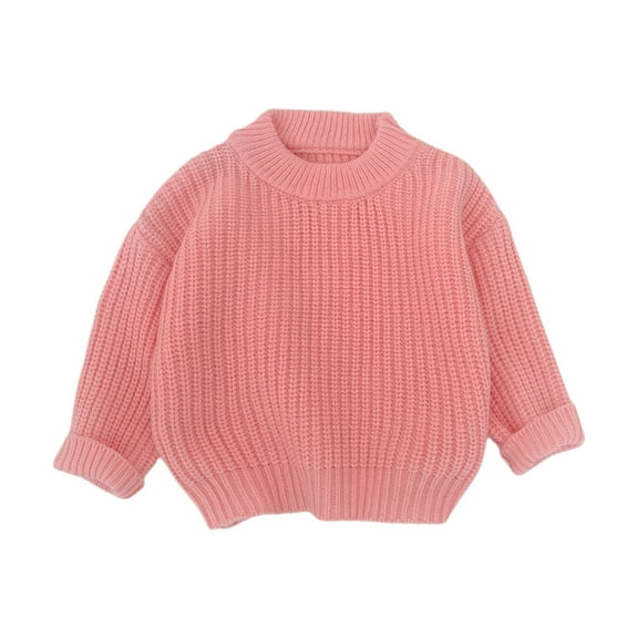 KAUOD Toddler Ribbed Knit Sweater Soft Stretchy Crochet Pullover Sweater Kids Boys Crew Neck Plain Sweatshirts Clothes