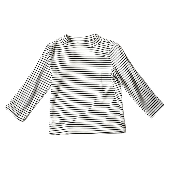 KAUOD Toddler Striped Cotton Shirt Long Sleeve Crew Neck Soft Tops Clothes Boys Girls Lightweight Pullover Sweater Outfits