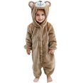 thumbnail image 1 of KAUOD Toddler Unisex Onesie Hooded Animal Halloween Outfit Soft Bear Button up Jumpsuit Toddler Baby Fall Winter Outfits Clothes, 1 of 4