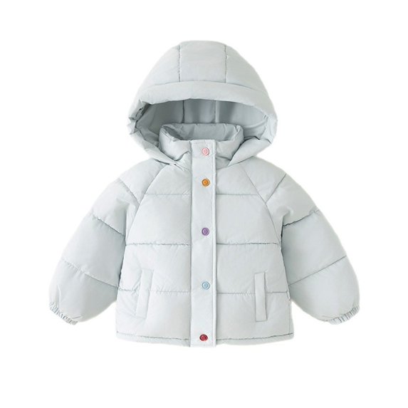 KAUOD Toddler Winter Puffer Jackets Waterproof Lightweight Hooded down Coats Kids Baby Plain Snow Ski Outwear with Pockets