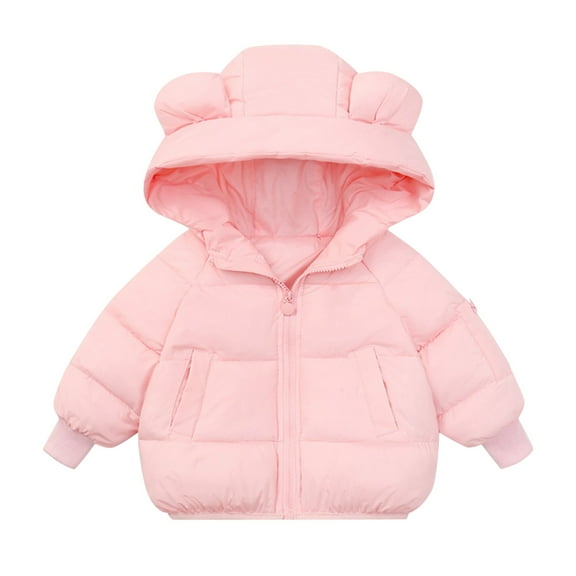 KAUOD Toddler Zip up Hooded Down Jackets Plain Thick Warm Winter Outwear Puffer Coats Baby Boys Lightweight Windproof Coats