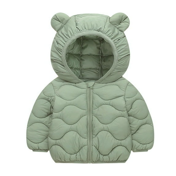 KAUOD Toddler Zip up Hooded Puffer Jackets Baby Boys Girls Lightweight Winter Outwear Kids Thick Warm Quilted Down Coats
