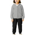 thumbnail image 1 of KAUOD Toddler Zip up Hoodie Joggers Pants Sets 2pc Soft Cotton Fall Hooded Sweatshirts Sweatpants Fall Lightweight Outfits, 1 of 7