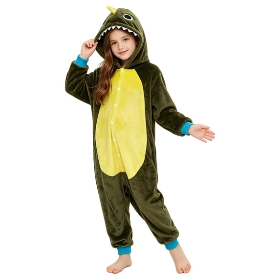 KAUOD Toddlers Animal Halloween Outfit Dinosaur Onesie Hooded Romper Jumpsuit for Kids Oversized Soft Comfortable Clothes
