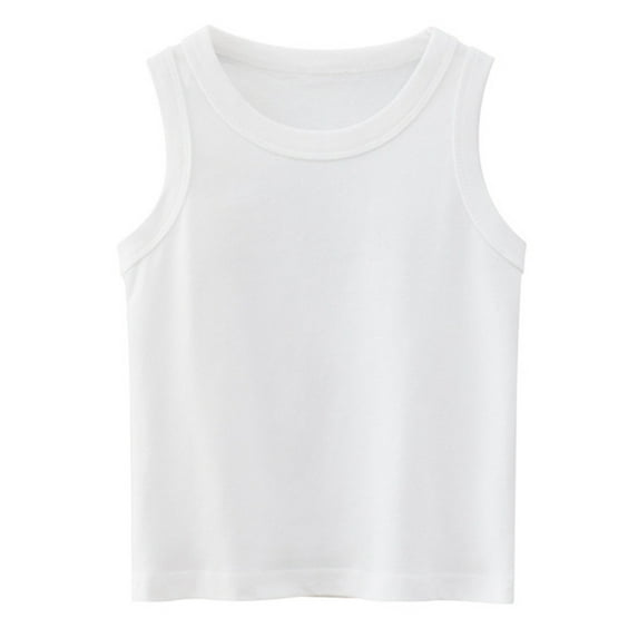 KAUOD Unisex Kids Toddler Baby Boys Girls Solid Tank Tops T-Shirts Cotton Undershirts Summer Sleeveless Vest Basic Tees