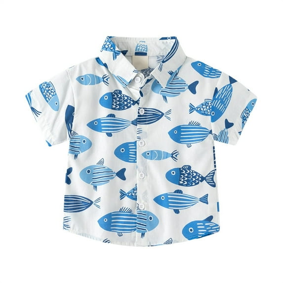 KAUOD Western Baby Boy Clothes Button Down Short Sleeve Shirts Country Cowboy Dress Shirt Tops Summer Vintage Clothes