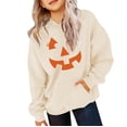thumbnail image 1 of KAUOD Youth Cotton Pumpkin Hoodies Thick Warm Fleece Halloween Pullover Hoodie Sweatshirts Teen Kids Girls Oversized Tops, 1 of 8