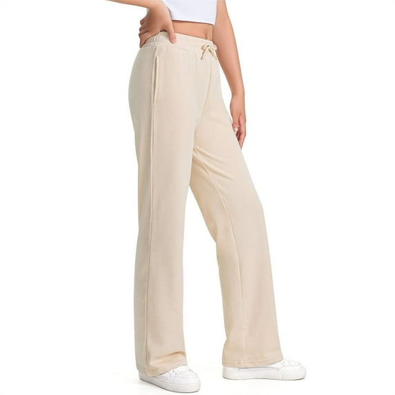 KAUOD Youth Girls Soft Long Pants High Waist Stretchy Unš¢form Trousers with Pockets Teen Kids Cotton Joggers Sweatpants