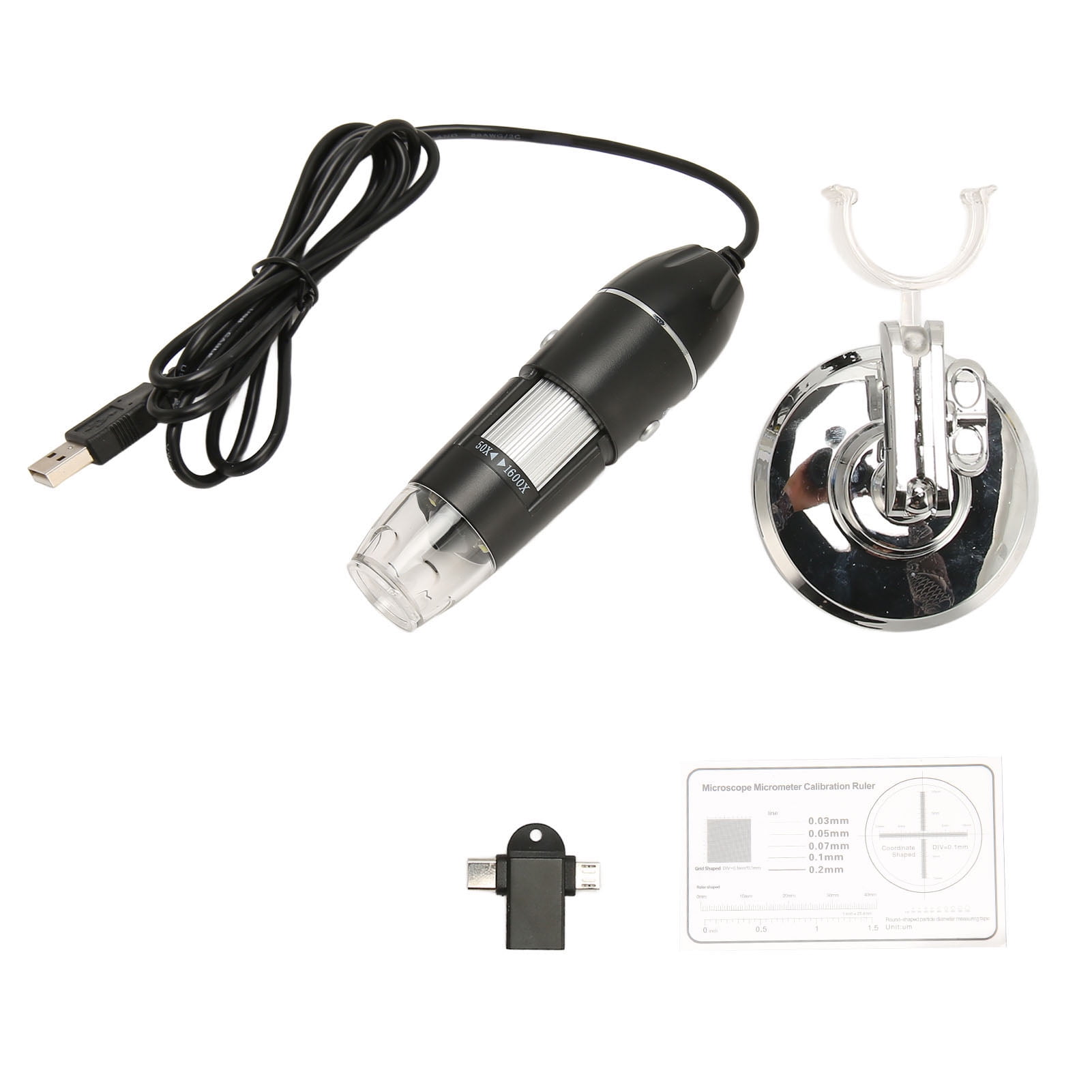 KAUU USB Digital Microscope 1600X Magnification 8 LED Portable HD